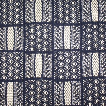 RENDA GEOMETRIC SQUARE NAVY 46% ALGODAO 42% POLIAMIDA 12% VISCOSE DELICADO