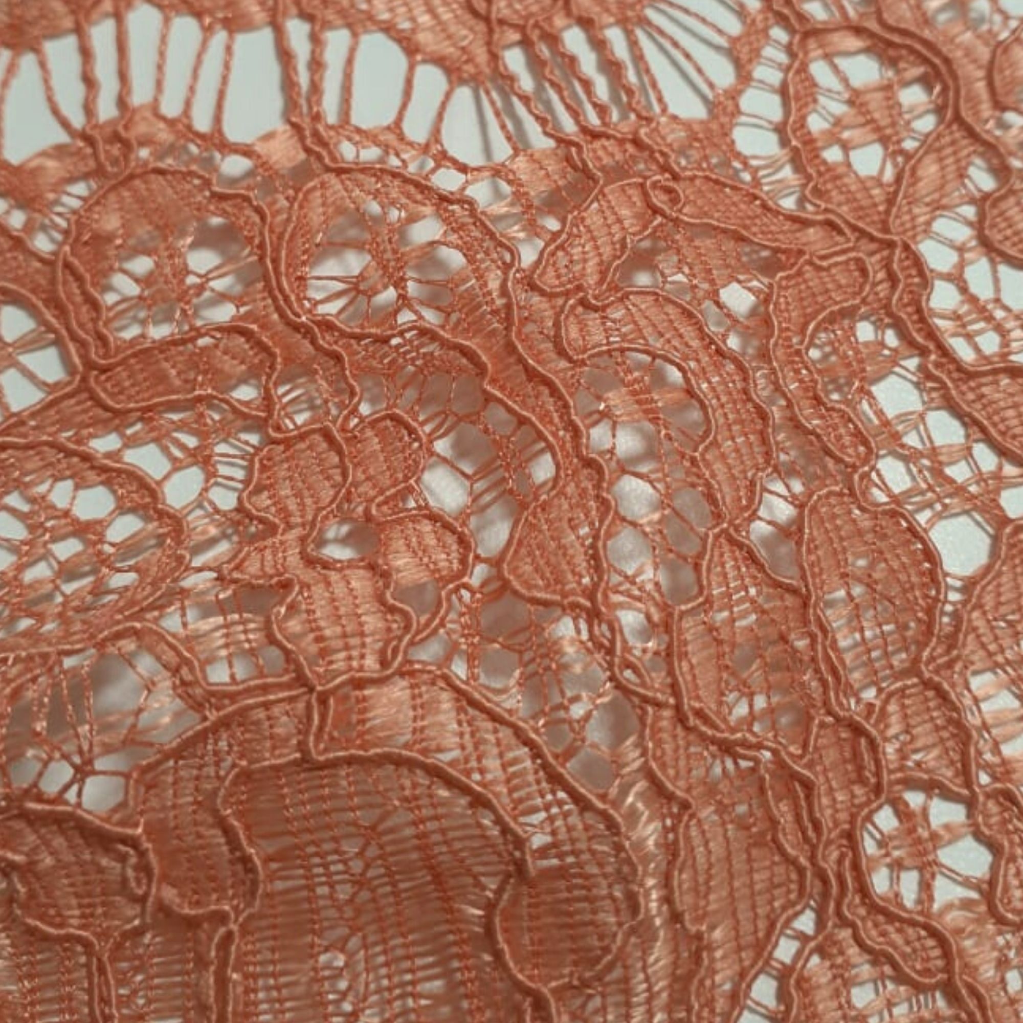 RENDA ORNAMENTAL CORDONÊ JARDIN SALMON SKIN 100%POLIESTER DELICADO