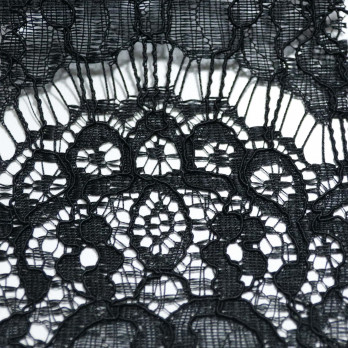 RENDA ORNAMENTAL CORDONÊ JARDIN BLACK  100%POLIESTER DELICADO