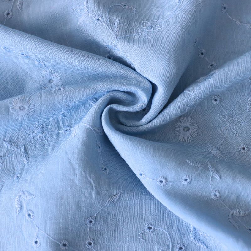 CAPRI SPECIAL BORD. FLOR CAMPESTRE AZUL CELESTE/AZUL CELESTE 65% POLIESTER 35%VISCOSE 