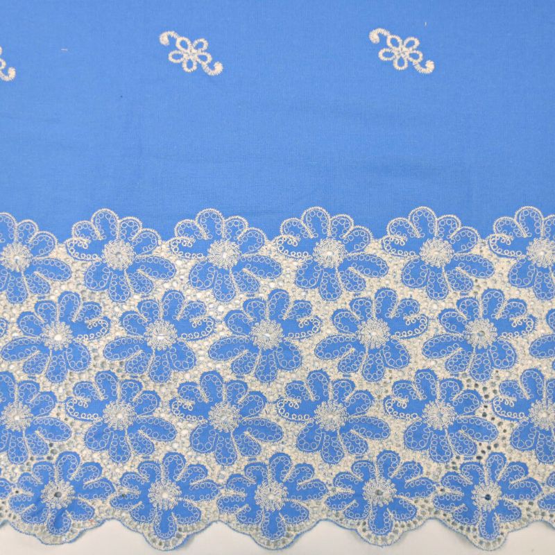 LINHO EC BORDADO BICOLOR PETALA NEW BLUE II/CRU 35%PES 30%CV 20%CL 15%CO DELICADO