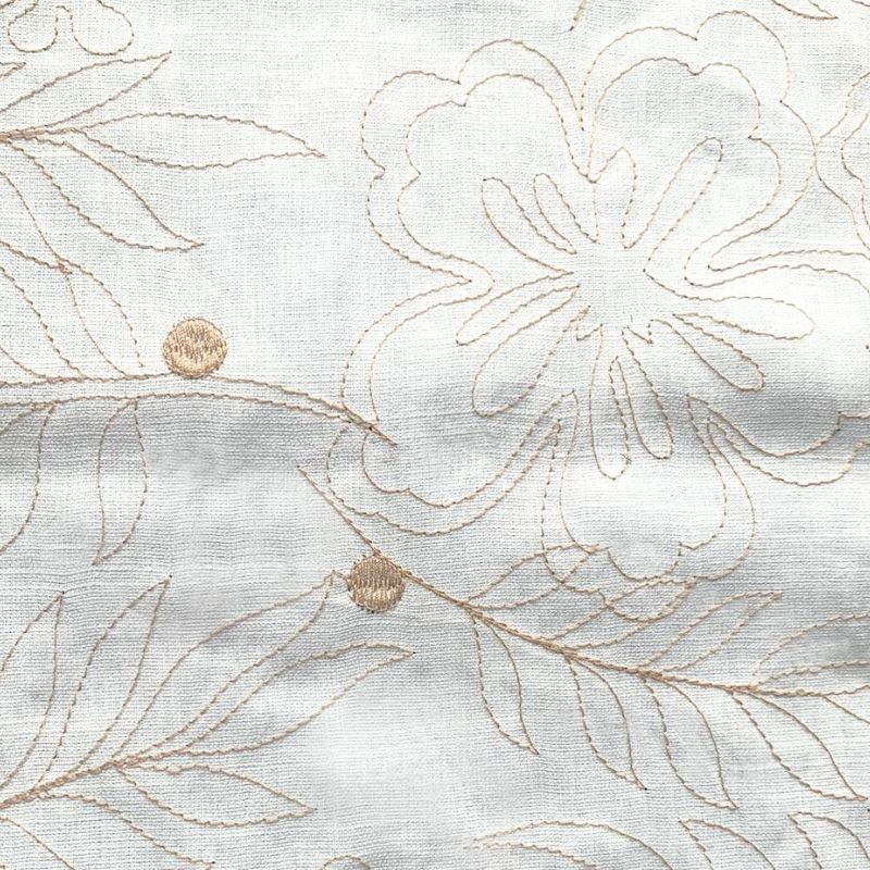 VISCO LINHO BORDADO CAMELIA OFF WHITE/CAPIM DOURADO 60%POLIESTER 40%VISCOSE