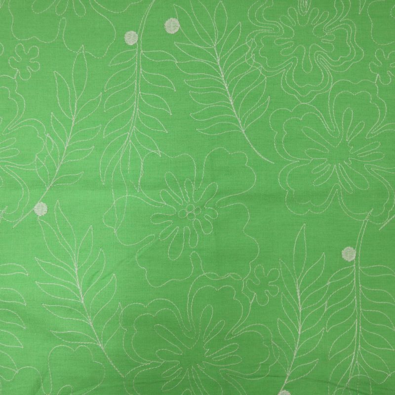 VISCO LINHO BORDADO CAMELIA NEW MENTA/BRANCO 60%POLIESTER 40%VISCOSE 