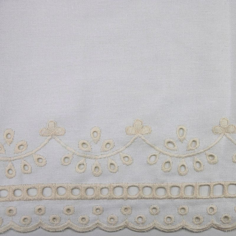 LINHO EC BORDADO PRIMAVERA OFF WHITE/CRU 35%VISCOSE 35%POLIESTER 15%LINHO 15%ALGODÃO "DELICADO AO MANUSEIO"