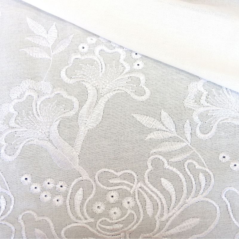 LINHO EC BORDADO ALMARE OFF WHITE/OFF WHITE  50%POLIESTER 30%VISCOSE 20%LINHO DELICADO