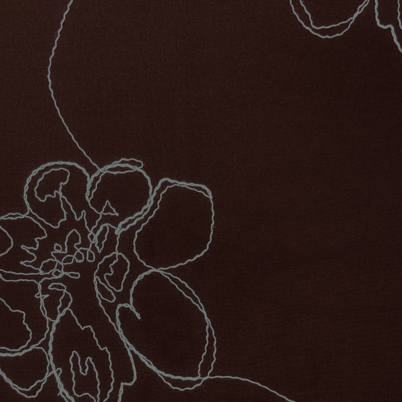 LINHO WASHED BORD. CORDONÊ DAMASCENA CAFÉ/NATURAL  35%POLIESTER 30%VISCOSE DELICADO
