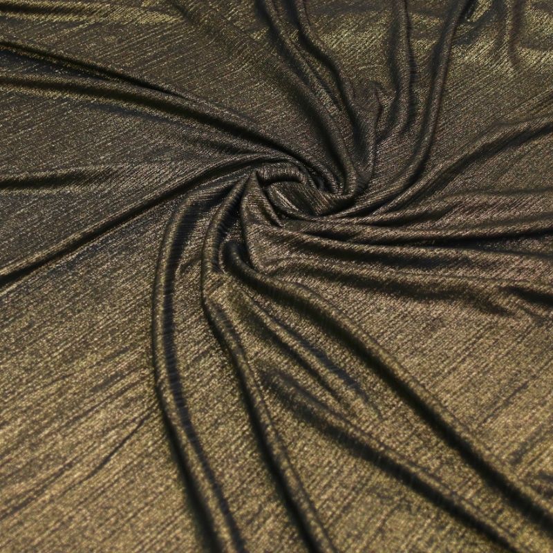 MALHA FOIL MINIPLISS JC BLACK/GOLD 96% POLIESTER 4% ELASTANO DELICADO AO MANUSEIO.