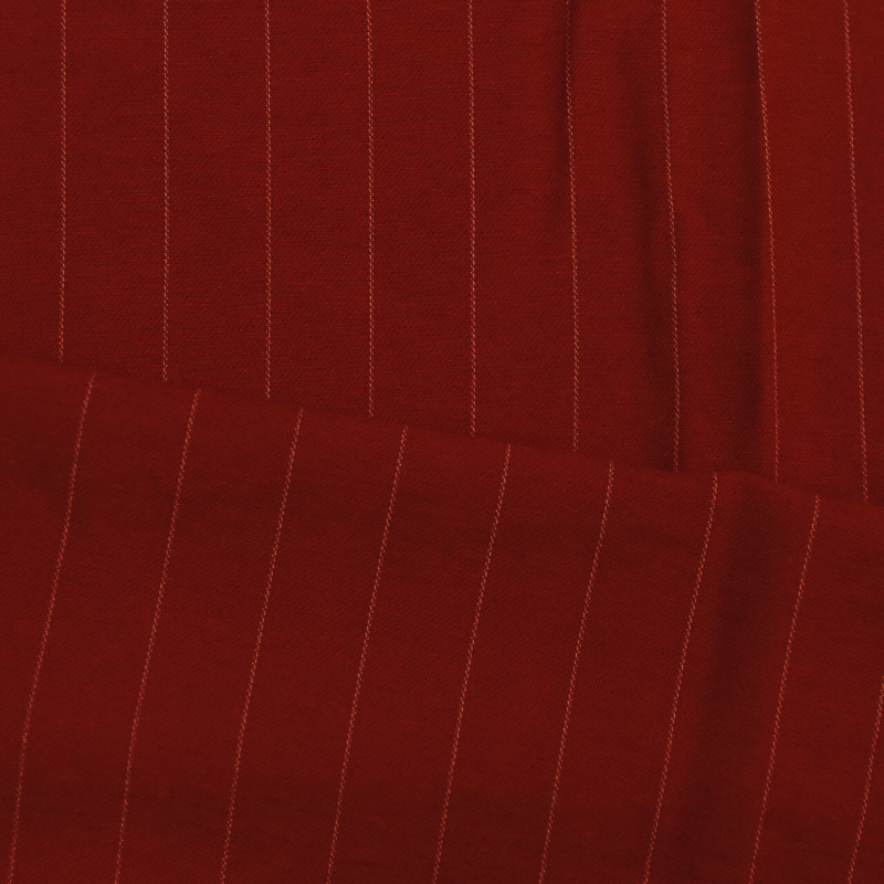 TWILL RAYON FLAT ICE RISCA DE GIZ PAPRICA/ OFF WHITE 91%VISCOSE 8%POLIAMIDA 1% POLIESTER