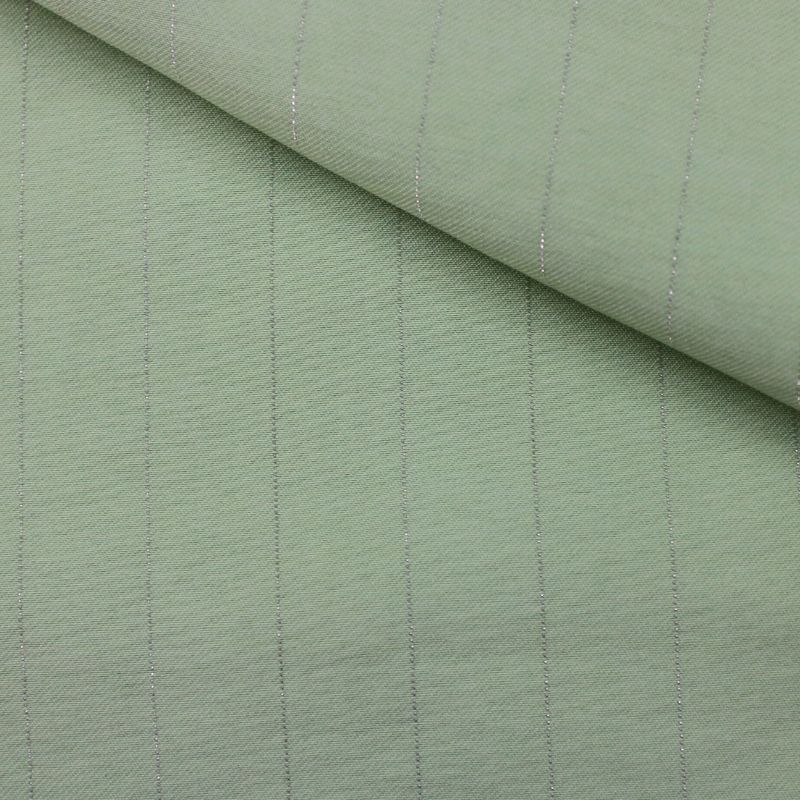 TWILL RAYON FLAT ICE RISCA DE GIZ LUREX VERDE LIME CREAM/SILVER 91%VISCOSE 9%POLIESTER