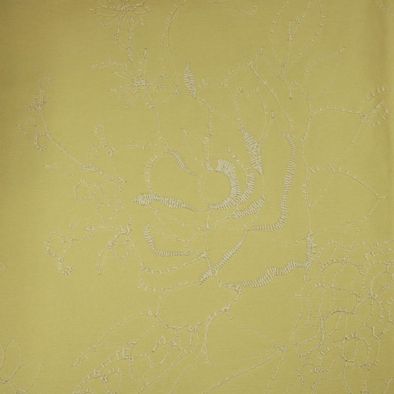 TWILL RAYON BORDADO ORQUIDEA MELON/CRU 85%VISCOSE 10%ALGODÃO 5%POLIESTER DELICADO