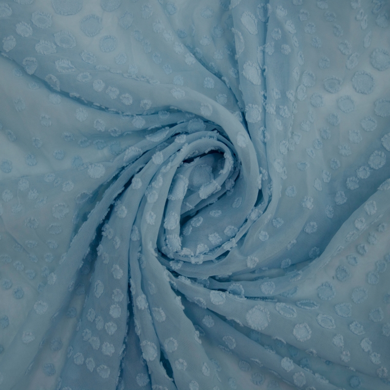 CHIFFON DOT EMMILY AZUL CELESTE 100%POLIESTER