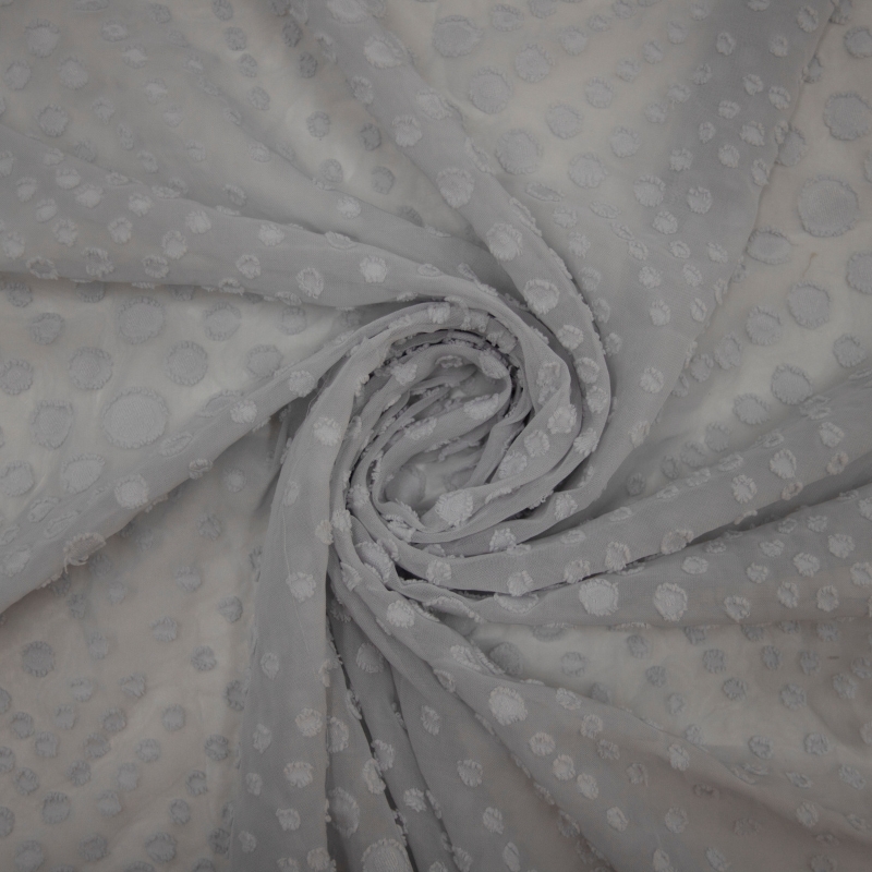 CHIFFON DOT EMMILY LIGTH GRAY 100%POLIESTER