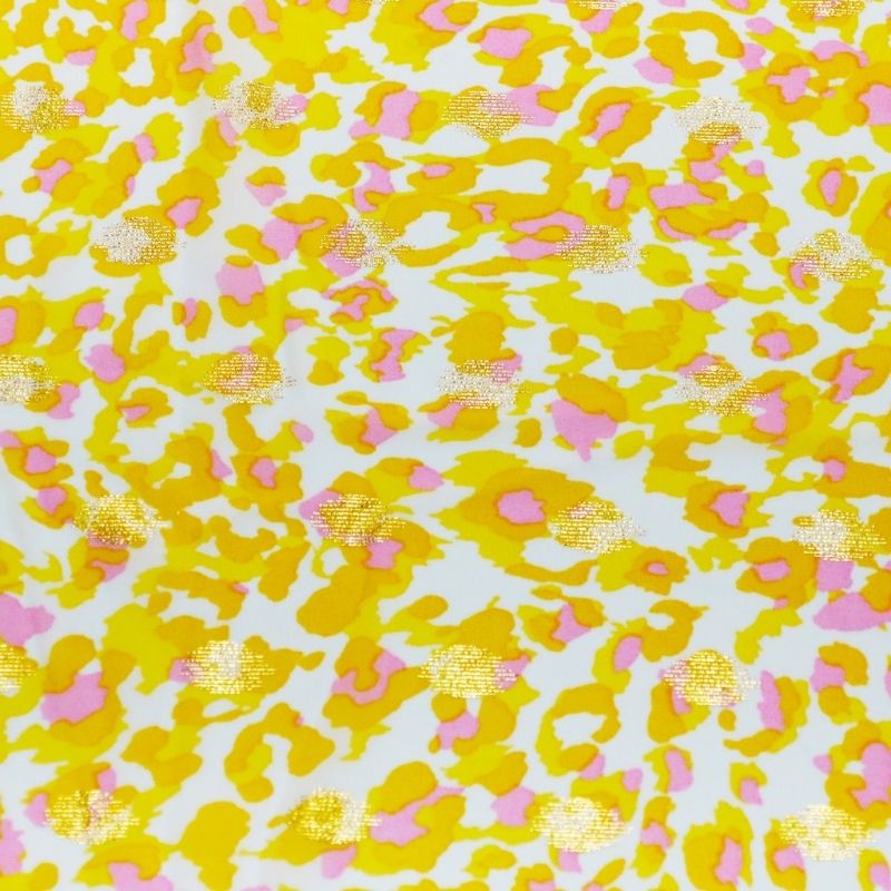 CHIFFON GOLDEN PRINT SOLAR/ROSA 100%POLIESTER DELICADO