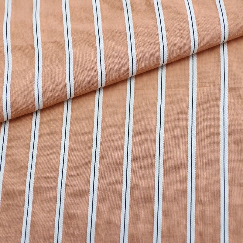 RAYON STRIPE PARIS CARAMEL/BLACK/OFF WHITE 70%VISCOSE 20%POLIAMIDA 10%POLIESTER DELICADO