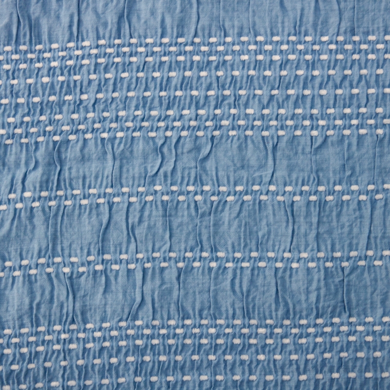 RAYON STRIPE ALINHAVO AZUL CELESTE/OFF WHITE 63%VISCOSE 20%POLIÉSTER 16%POLIAMIDA 1%ELASTANO DELICADO AO MANUSEIO