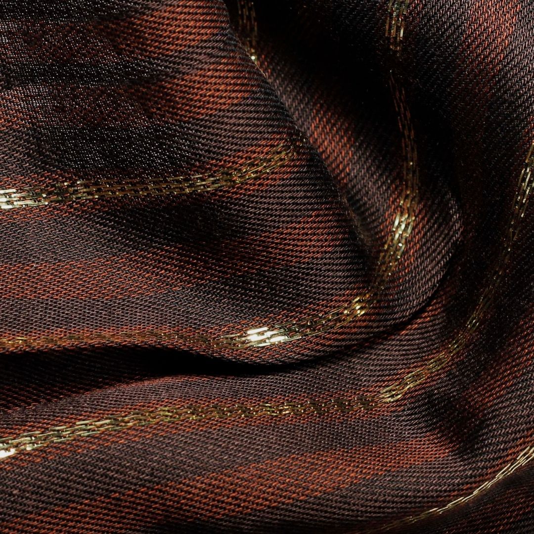 SOFT SILKY LUREX STRIPE ALANIS OLARIA/GOLD 95% VISCOSE 5% POLIESTER DELICADO