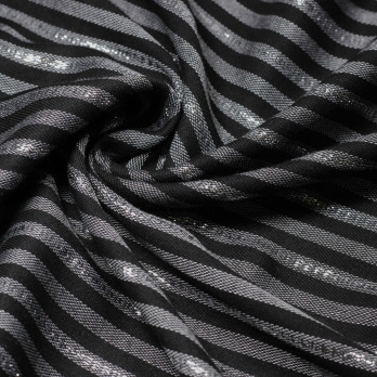 SOFT SILKY LUREX STRIPE ALANIS ZINCO/SILVER 95% VISCOSE 5% POLIESTER DELICADO