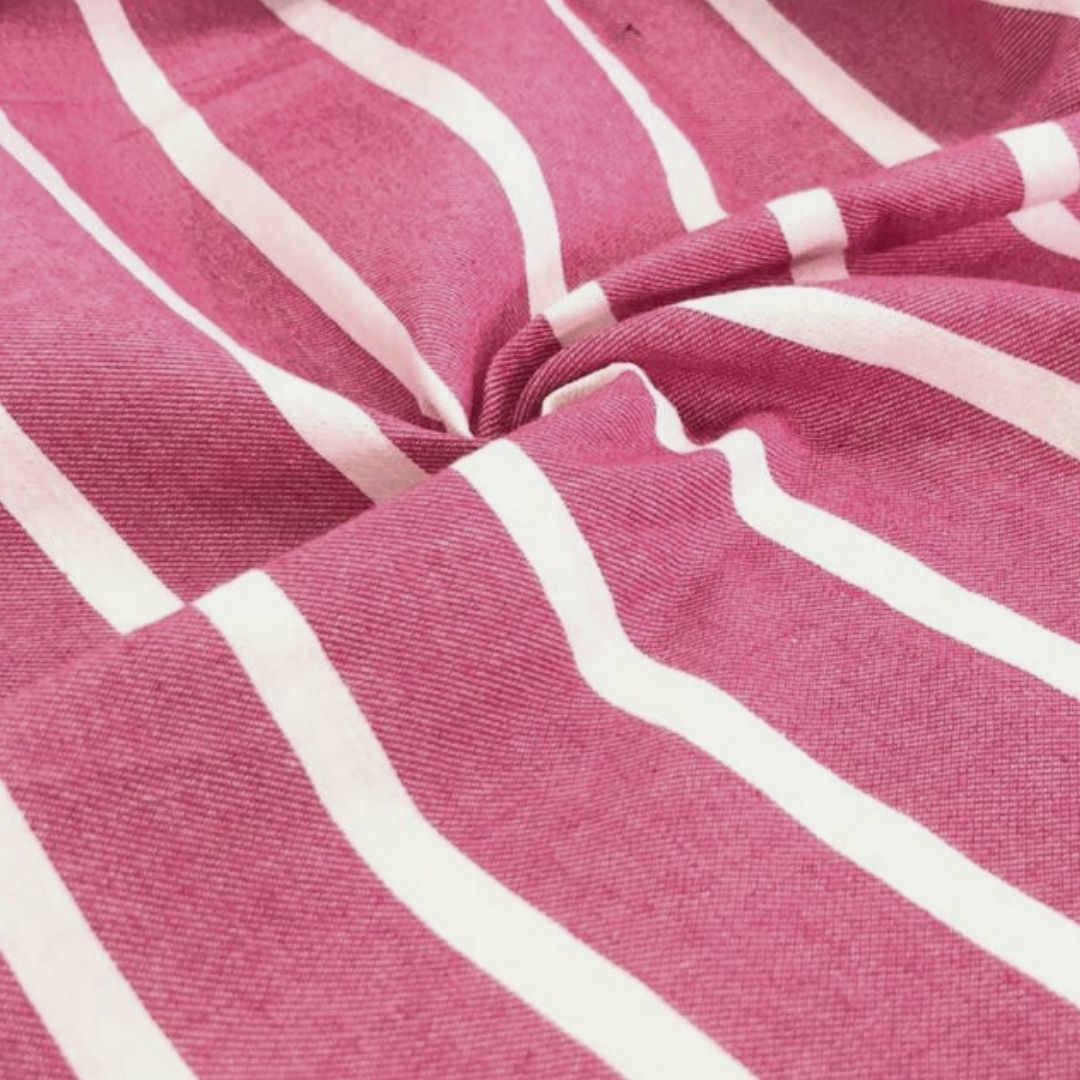 ECO STRIPE INDAIA PINK 95%ALGODAO 5%POLIESTER 