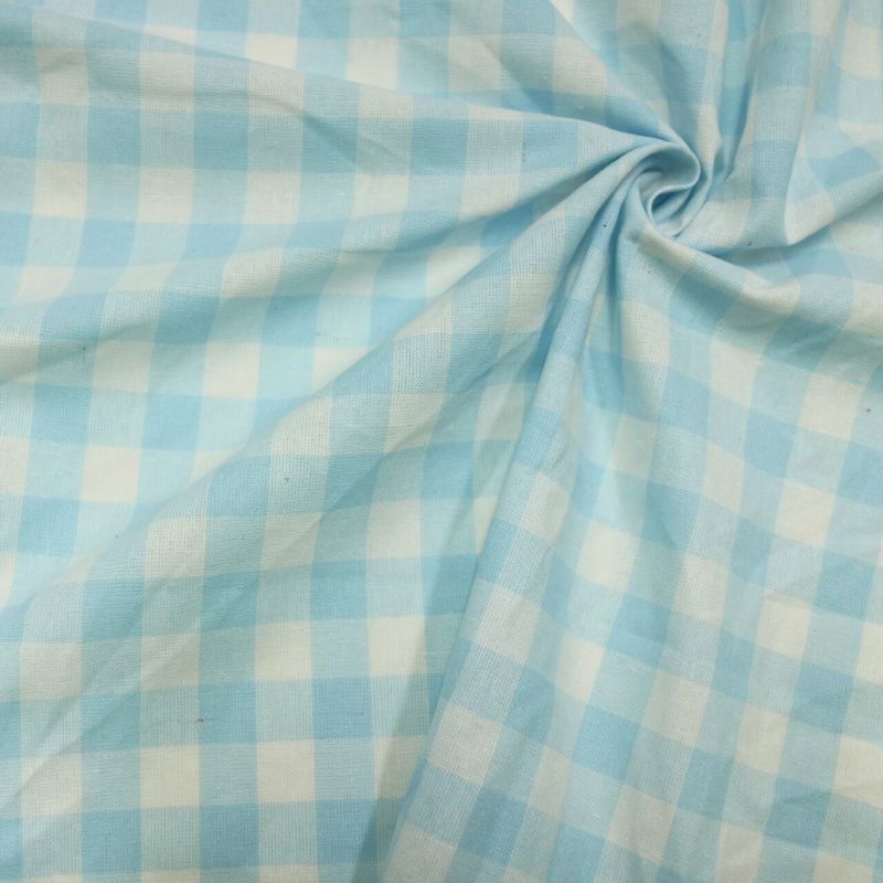 ECO CAMBRAIA VICHY BORÉLY AZUL CELESTE II/WHITE 87%ALGODAO 13%POLIESTER