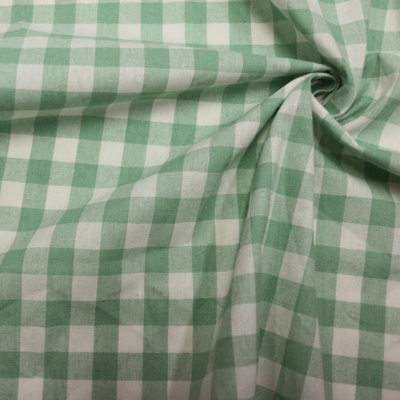 ECO CAMBRAIA VICHY BORÉLY MINT ICE/WHITE 87%ALGODAO 13%POLIESTER