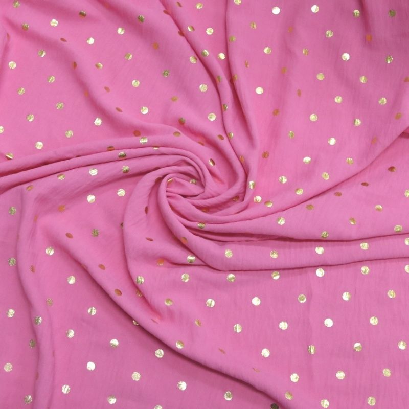 VERONA FOIL POA ROSA TUDO/GOLD 100%POLIESTER 