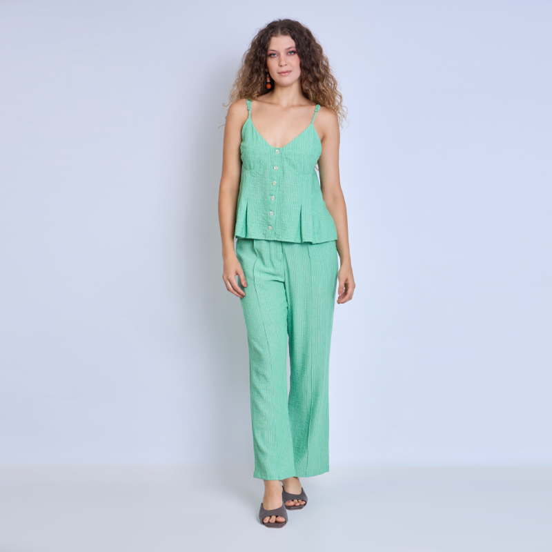 LINEN GIZ TROPICAL OFF WHITE/BLACK 100%POLIESTER