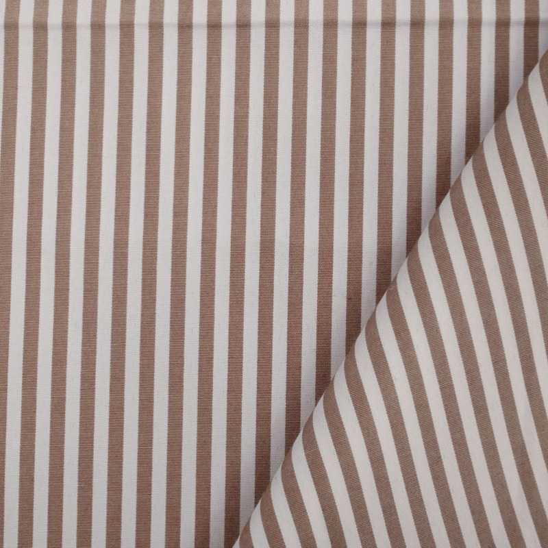 CAMISARIA CLASSIC STRIPE CANELA 100%POLIESTER