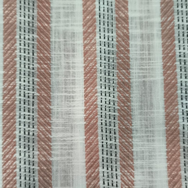 LINEN VEDA LISTRADO NORONHA CLAY 55%POLIÉSTER 45%ALGODÃO