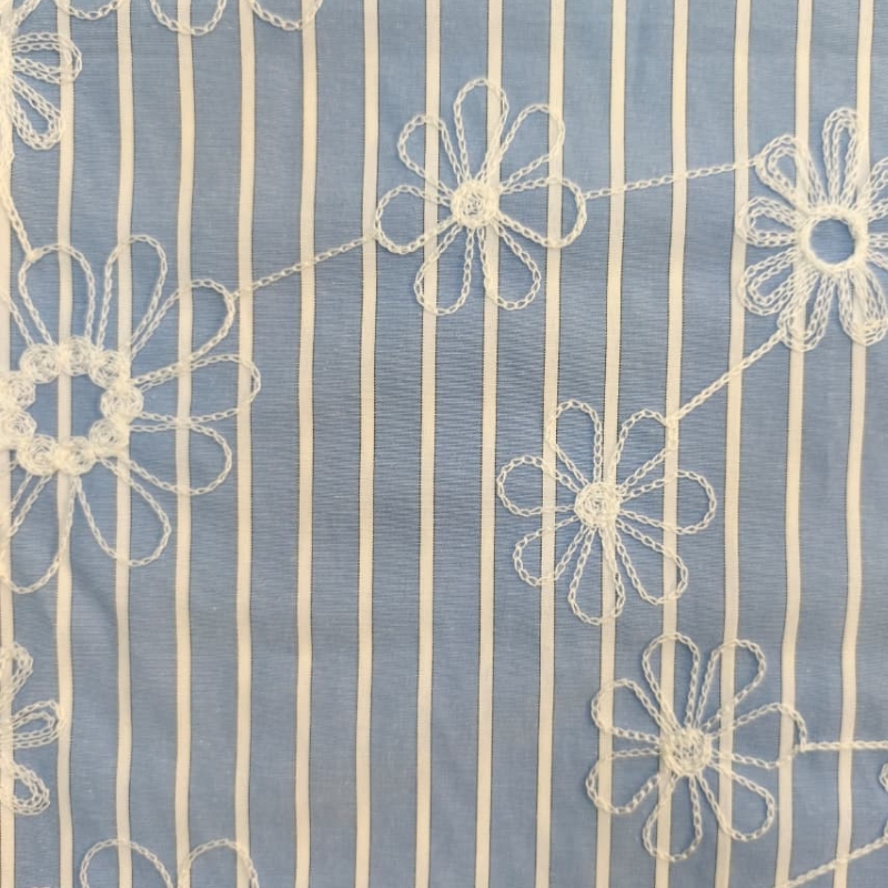 CAMISARIA COTTON STRIPE BORD DOLCE OFFICE BLUE 65%POLIESTER 35%ALGODÃO