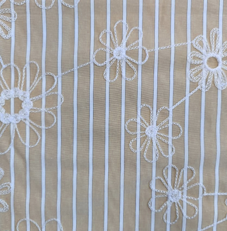CAMISARIA COTTON STRIPE BORD DOLCE LIGHT NEUTRAL 65%POLIESTER 35%ALGODÃO