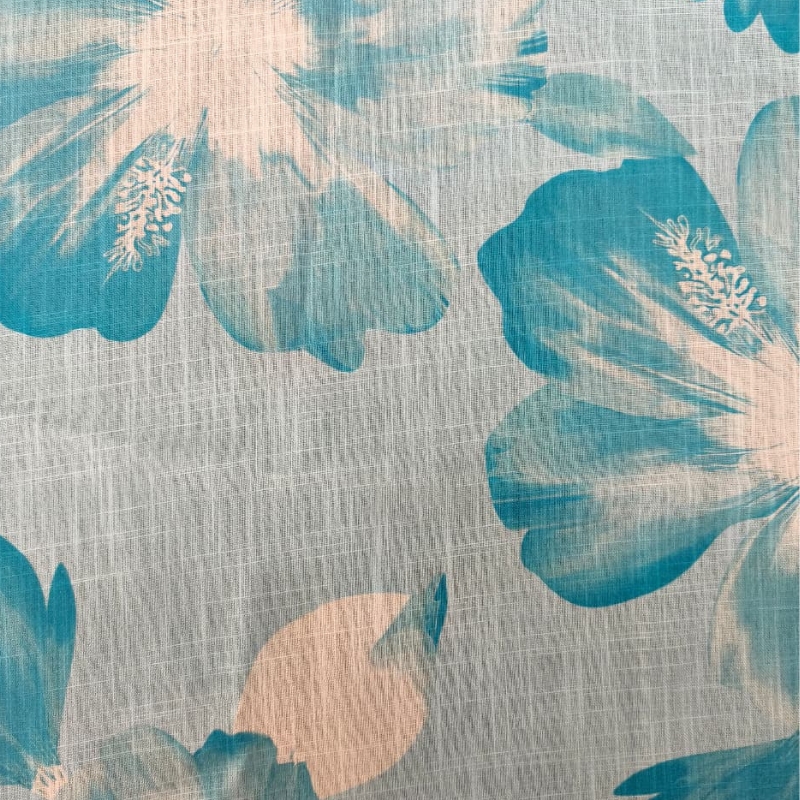 TEX LINEN E. CARIBE AZUL BALNEÁRIO 100%POLIESTER