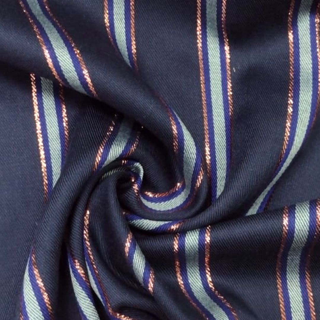 SOFT SILKY LUREX LOLLA NAVY/BRONZE 95% VISCOSE 5% POLIESTER DELICADO