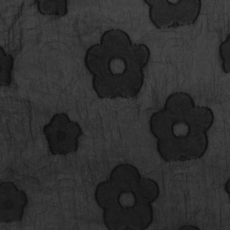 TRANSPARÊNCIA SILK MENDONÇA BLACK  66%POLIESTER 34% POLIAMIDA